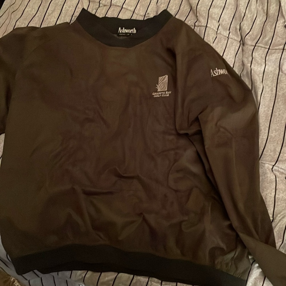 Brown Ashworth light weight pull over jacket with Granite Bay Golf Club emblem